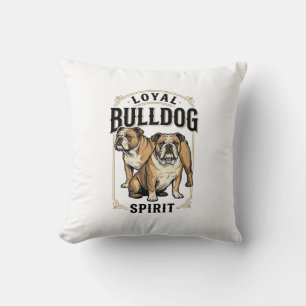 Bulldog Vintage Shirt Twin Bulldogs Engraving Tee_ Cushion