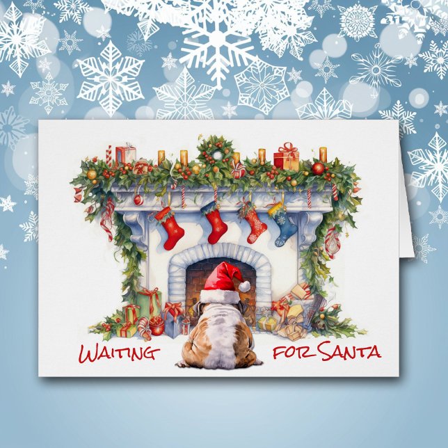 Bulldog Waiting for Santa Christmas Fireplace (Creator Uploaded)