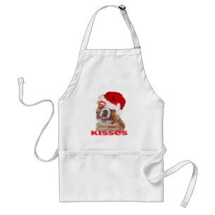 Bulldog Wants Kisses For Christmas Standard Apron