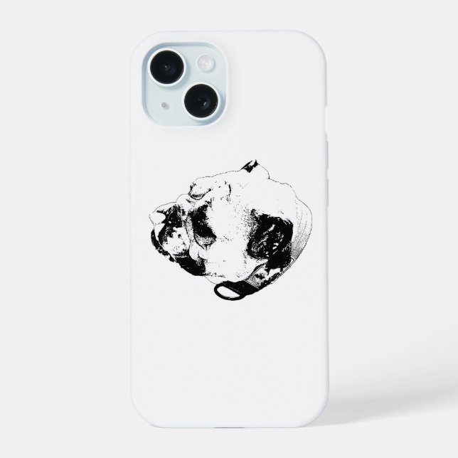 Bulldog Warm Mood iPhone 15 Case (Back)