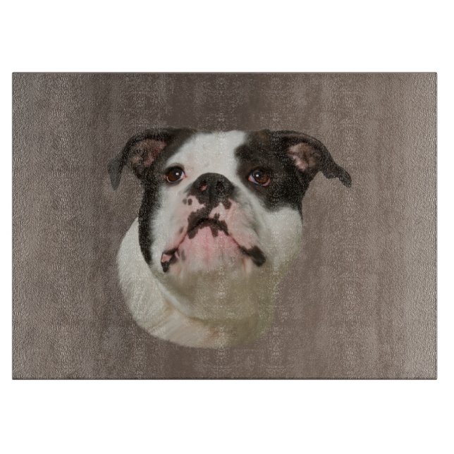 Bulldog Water Colour Art Painting Cutting Board (Front)