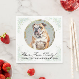 Bulldog Wedding Napkins With Dogs Photo