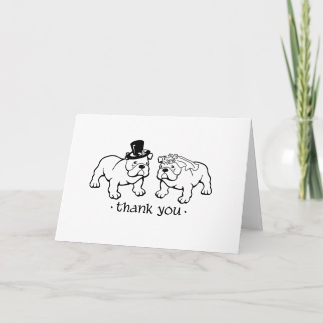 Bulldog Wedding Thank You Notes (Front)