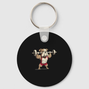 Bulldog Weightlifting Graphic Animal Fitness Gym F Key Ring