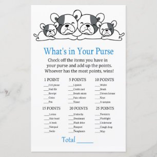 Bulldog What's in your purse game baby shower