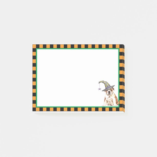 Bulldog Witch Post-it Notes (Front)