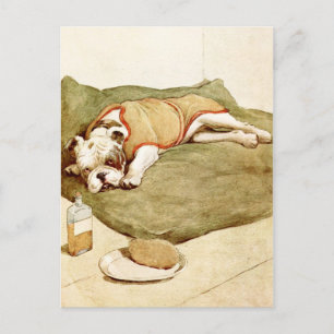 Bulldog with a Mysterious Illness Postcard