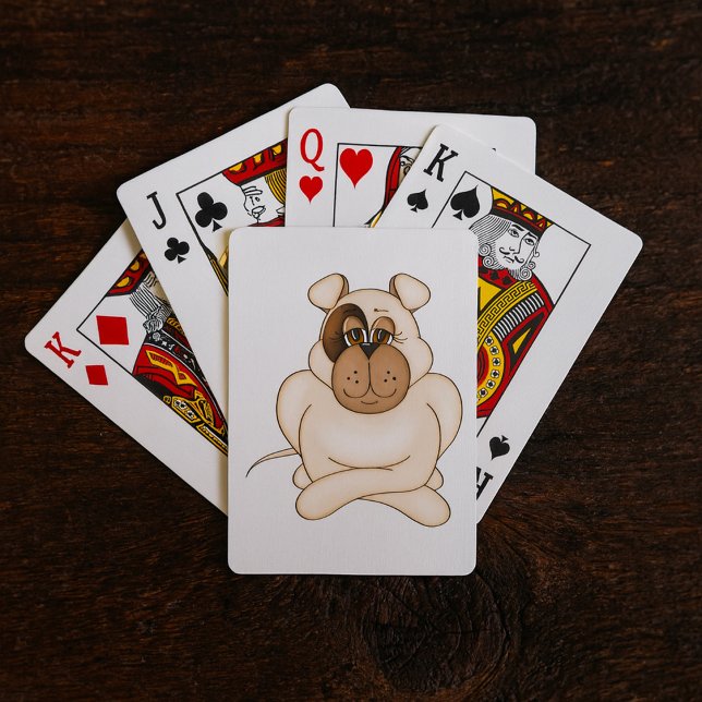 Bulldog with Big Eyes Playing Cards (Creator Uploaded)