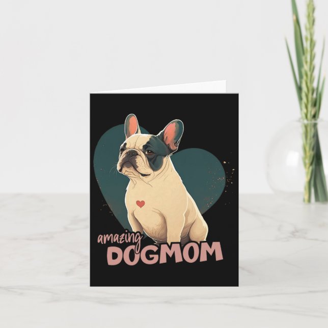 Bulldog With Heart Background  Card (Front)
