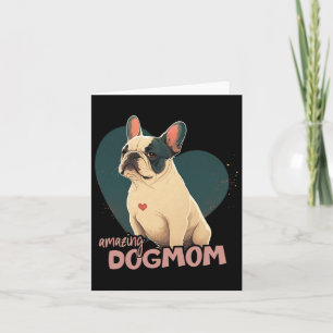 Bulldog With Heart Background  Card