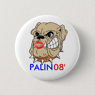 Bulldog with Lipstick 6 Cm Round Badge
