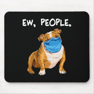 Bulldog With Mask Mouse Pad