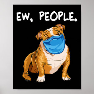 Bulldog With Mask Poster