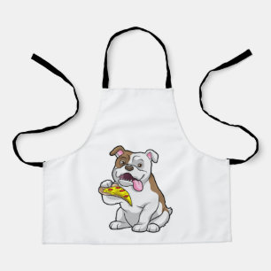 Bulldog with Piece of Pizza Apron