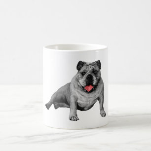 Bulldog with Playful Red Accents Coffee Mug