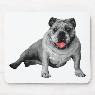 Bulldog with Red-Flecked Charm Mouse Pad