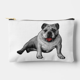 Bulldog with Red Manga Dot Details Accessory Pouch