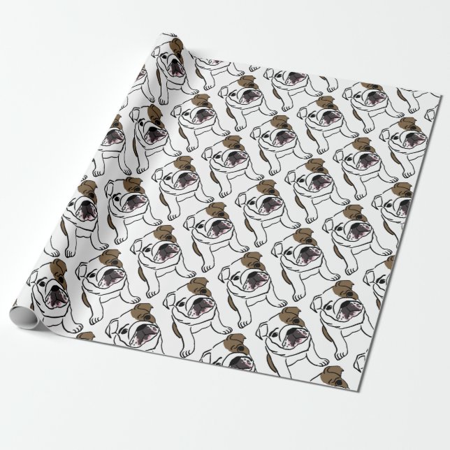 Bulldog Wrapping Paper (Unrolled)