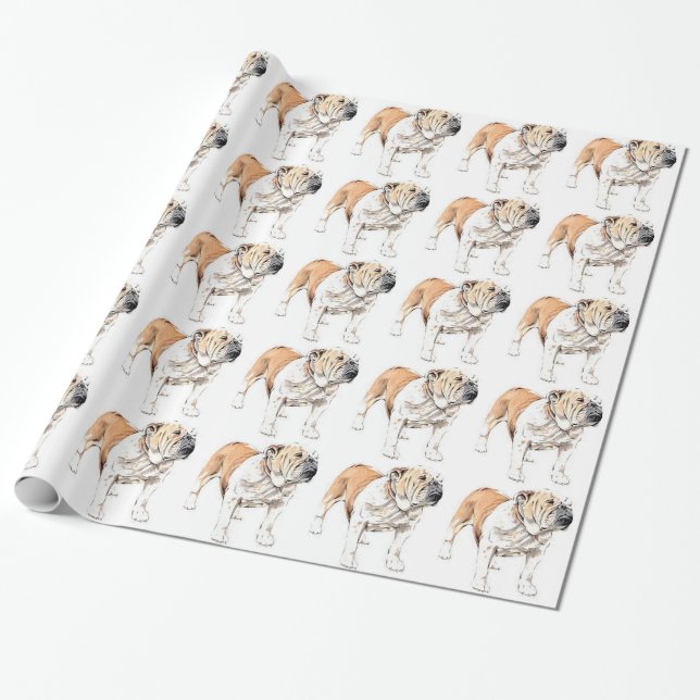 Bulldog Wrapping Paper (Unrolled)