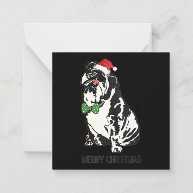 Bulldog Xmas Christmas Card (Front)
