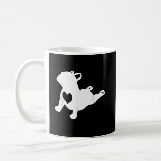 Bulldog Yoga Pose Love Heart Workout Gift Coffee Mug
