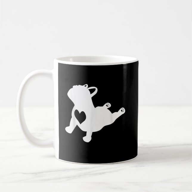 Bulldog Yoga Pose Love Heart Workout Gift Coffee Mug (Left)