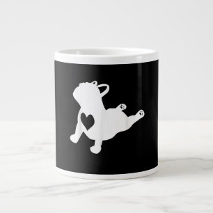 Bulldog Yoga Pose Love Heart Workout Gift Large Coffee Mug
