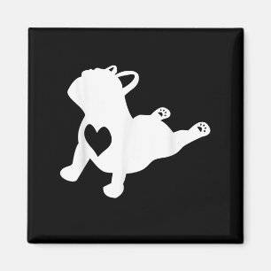 Bulldog Yoga Pose Love Heart Workout Gift Magnet