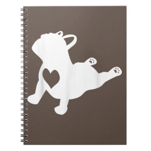 Bulldog Yoga Pose Love Heart Workout Gift Notebook