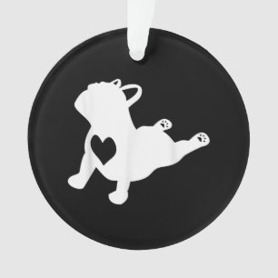Bulldog Yoga Pose Love Heart Workout Gift Ornament