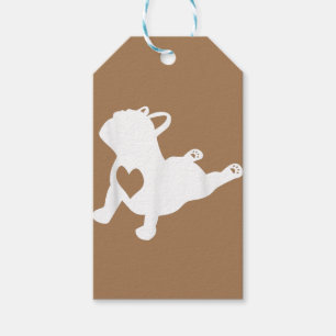 Bulldog Yoga Pose Love Heart Workout Gift Tags