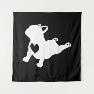 Bulldog Yoga Pose Love Heart Workout Gift Tapestry