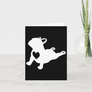 Bulldog Yoga Pose With Heart Of Love French Gift Card