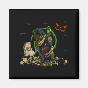 Bulldog Zombie Dog Funny Zombie Dog Halloween Magnet