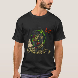 Bulldog Zombie Dog Funny Zombie Dog Halloween T-Shirt