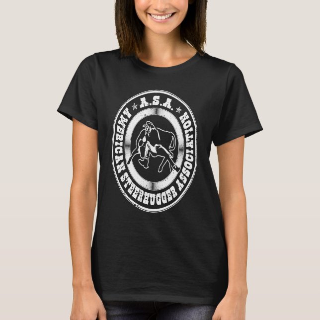 Bulldogging Steerhugger Association  Steer Wrestli T-Shirt (Front)