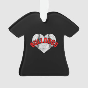 Bulldogs Baseball Softball High School Team Gifts Ornament