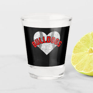 Bulldogs Baseball Softball High School Team Gifts Shot Glass