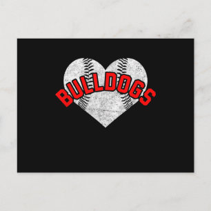 Bulldogs Baseball Softball High School Team Mascot Holiday Postcard