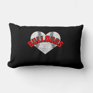 Bulldogs Baseball Softball High School Team Mascot Lumbar Cushion