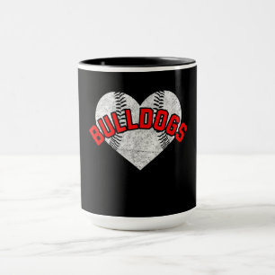 Bulldogs Baseball Softball High School Team Mascot Mug