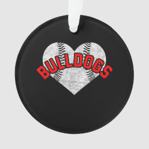 Bulldogs Baseball Softball High School Team Mascot Ornament