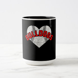 Bulldogs Baseball Softball High School Team Mascot Two-Tone Coffee Mug