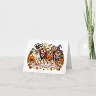 Bulldogs Because People are Creepy Halloween Dogs Thank You Card