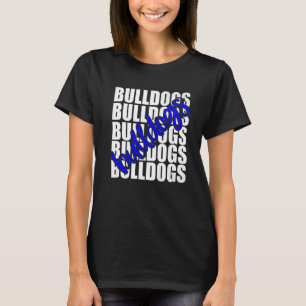 Bulldogs Blue School Sports Fan Team Spirit T-Shirt