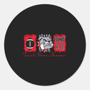 Bulldogs Football Game Day School Mascot Team Srit Classic Round Sticker