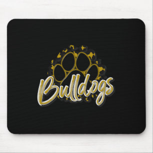 Bulldogs Gold Black Cheetah School Sports Fan Team Mouse Pad