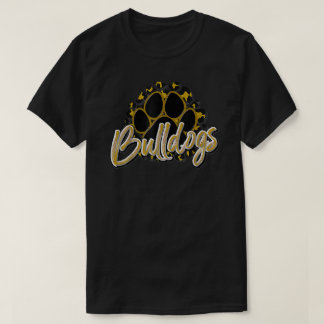 Bulldogs Gold Black Cheetah School Sports Fan Team T-Shirt