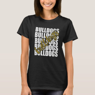 Bulldogs Gold School Sports Fan Team Spirit T-Shirt