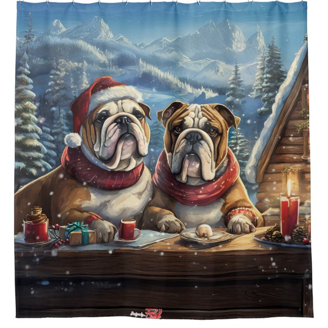 Bulldogs Holiday Design By Rich AMeN Gill Shower Curtain (Front)
